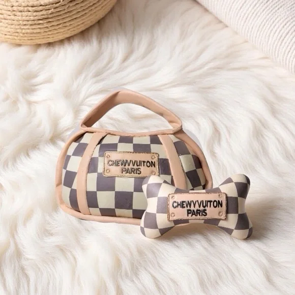 Pet Toy Bone Squeaky Plush Dog Bone - Picture 3 of 4